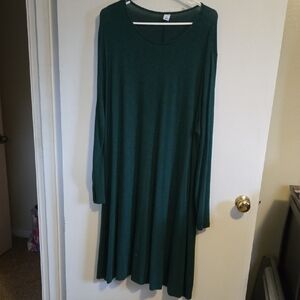 Old Navy Green A-Line Long Sleeve Dress